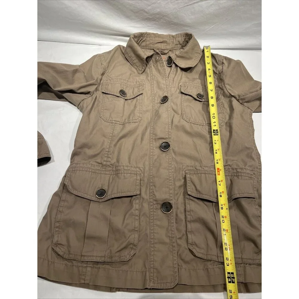 Eddie Bauer Khaki jacket Blazer size Small Pockets Adjusted Back Strap‎